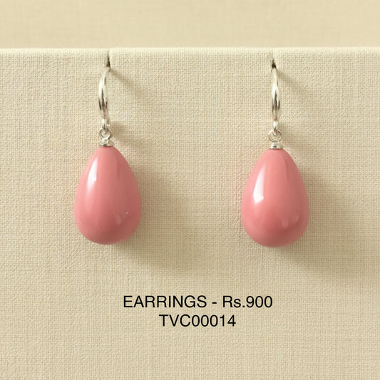 ER 14 Coral Teardrop Danglers