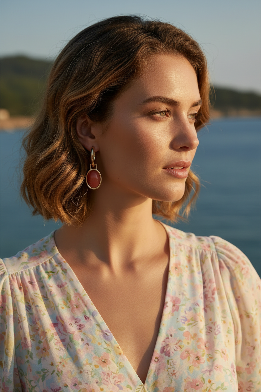 ER 71 Sunset Oval Drops