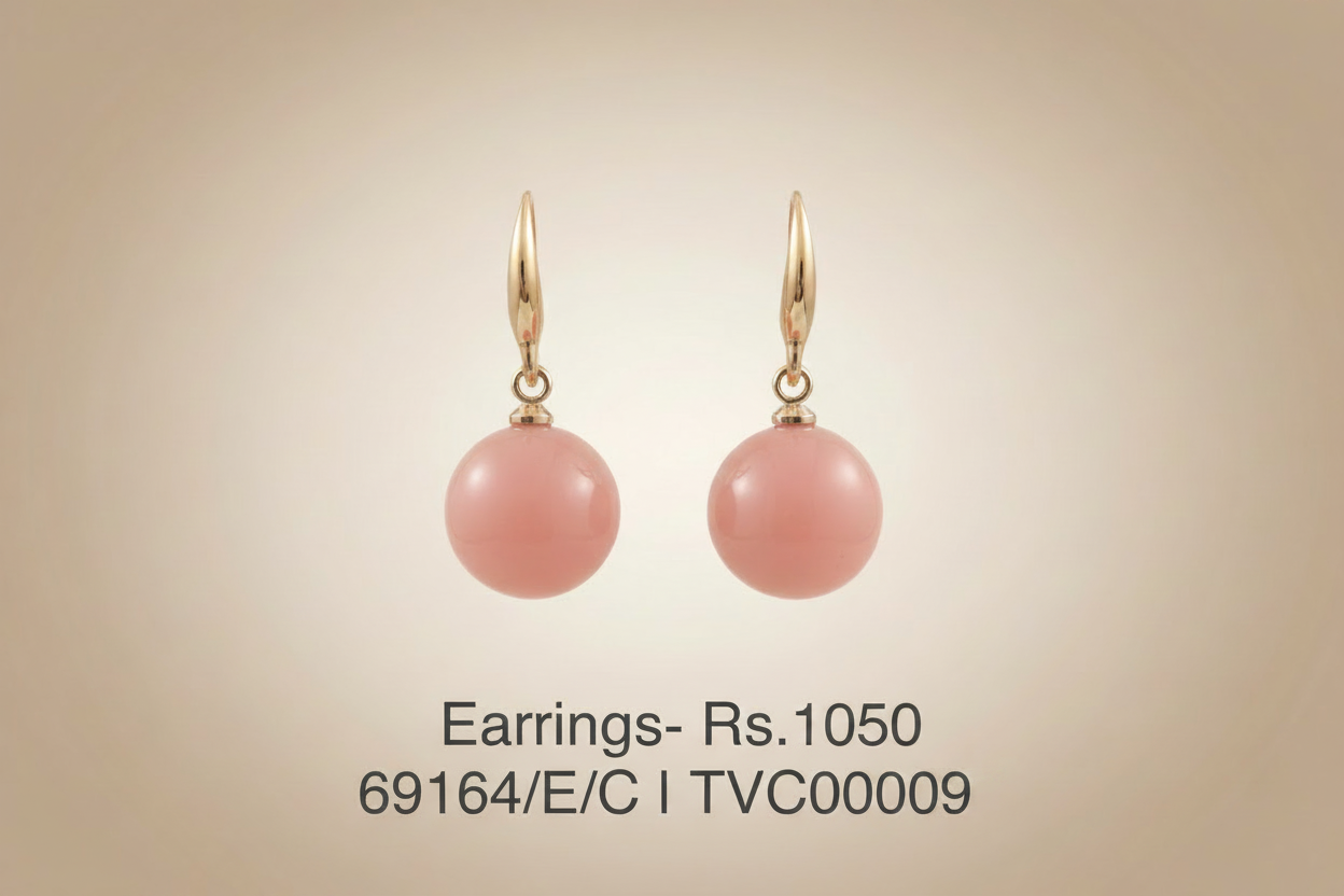 ER 9 Blush Pink Ball Earrings