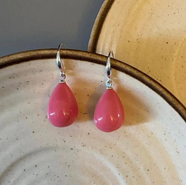 ER 14 Coral Teardrop Danglers