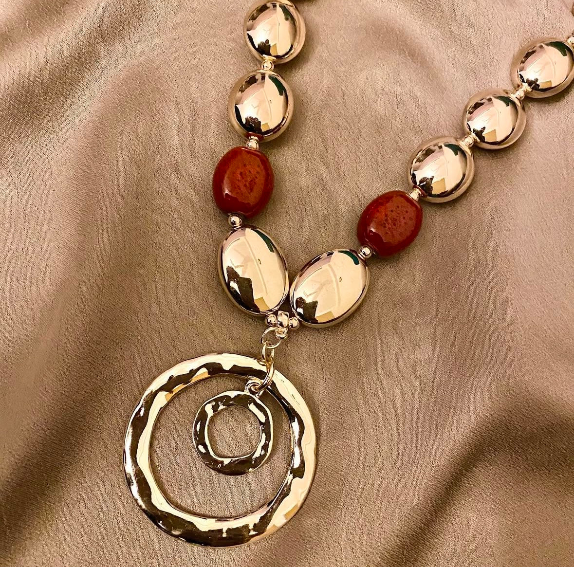 SN 31 Bold Red Stone Necklace