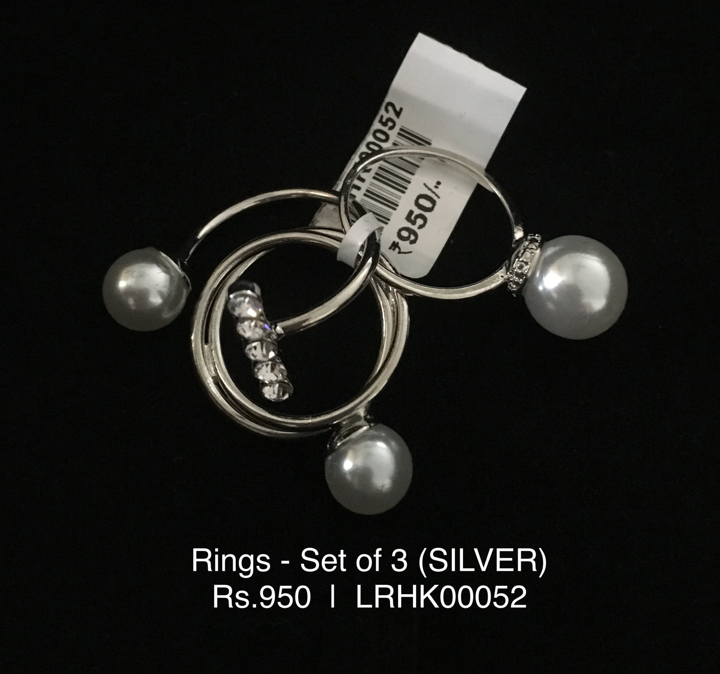 LRS 52S Elegance Pearl Ring Set - Silver