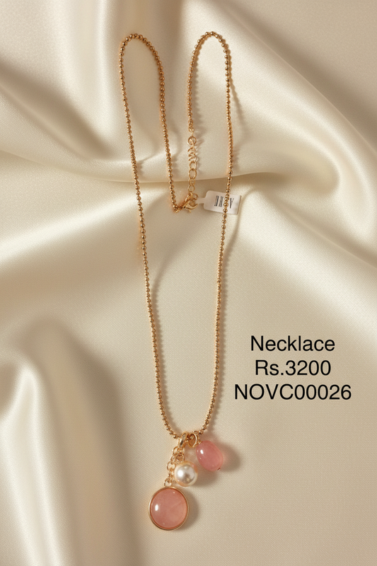 SN 26 Coral Bead Charm Necklace