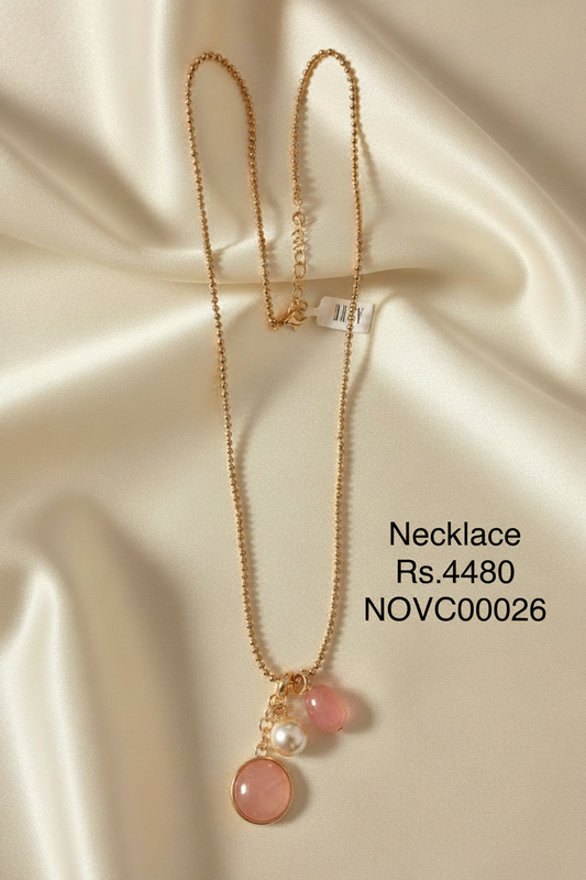 SN 26 Coral Bead Charm Necklace