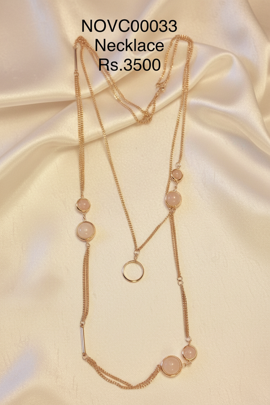 SN 33 Elegant Pink Stone Necklace