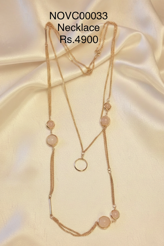SN 33 Elegant Pink Stone Necklace
