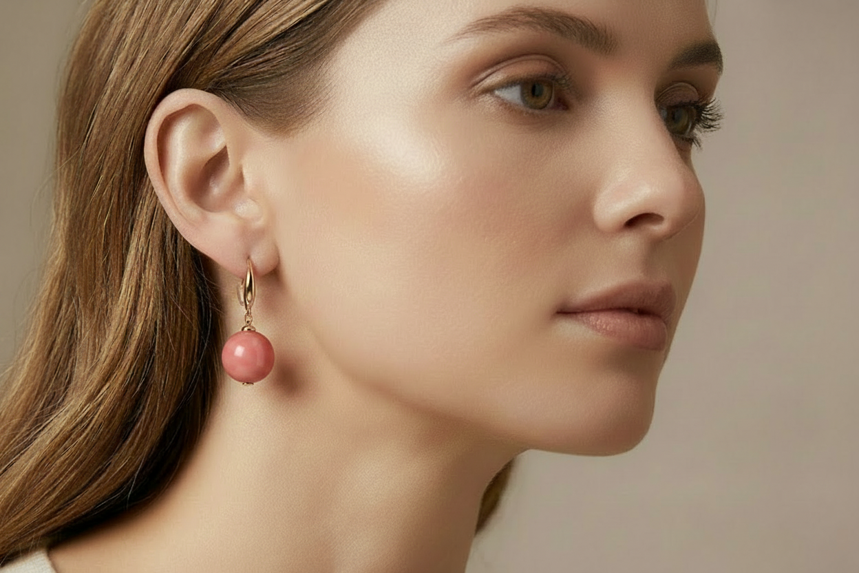 ER 9 Blush Pink Ball Earrings