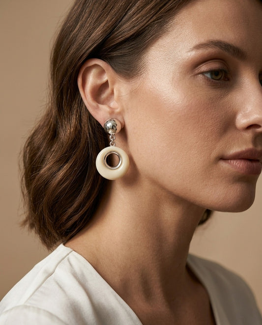 ER 17 Ivory Loop Earrings