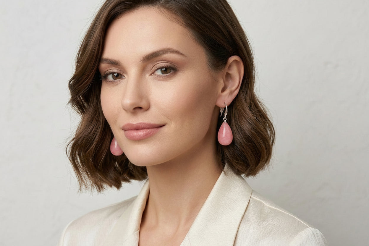 ER 14 Coral Teardrop Danglers