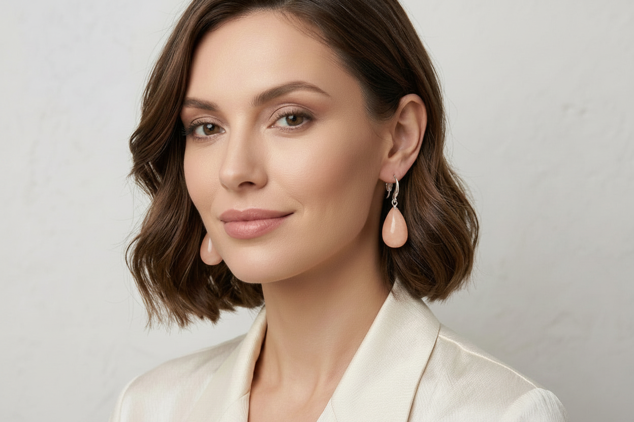 ER 15 Blush Teardrop Danglers