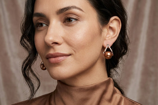 ER 72 Golden Petal Pearl Earrings