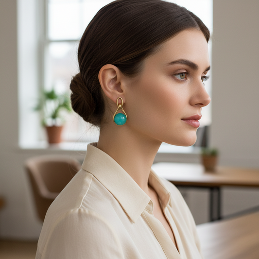 ER 66 Aqua Twist Danglers