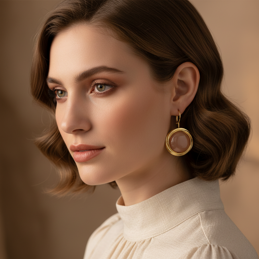 ER 74 Amber Halo Earrings