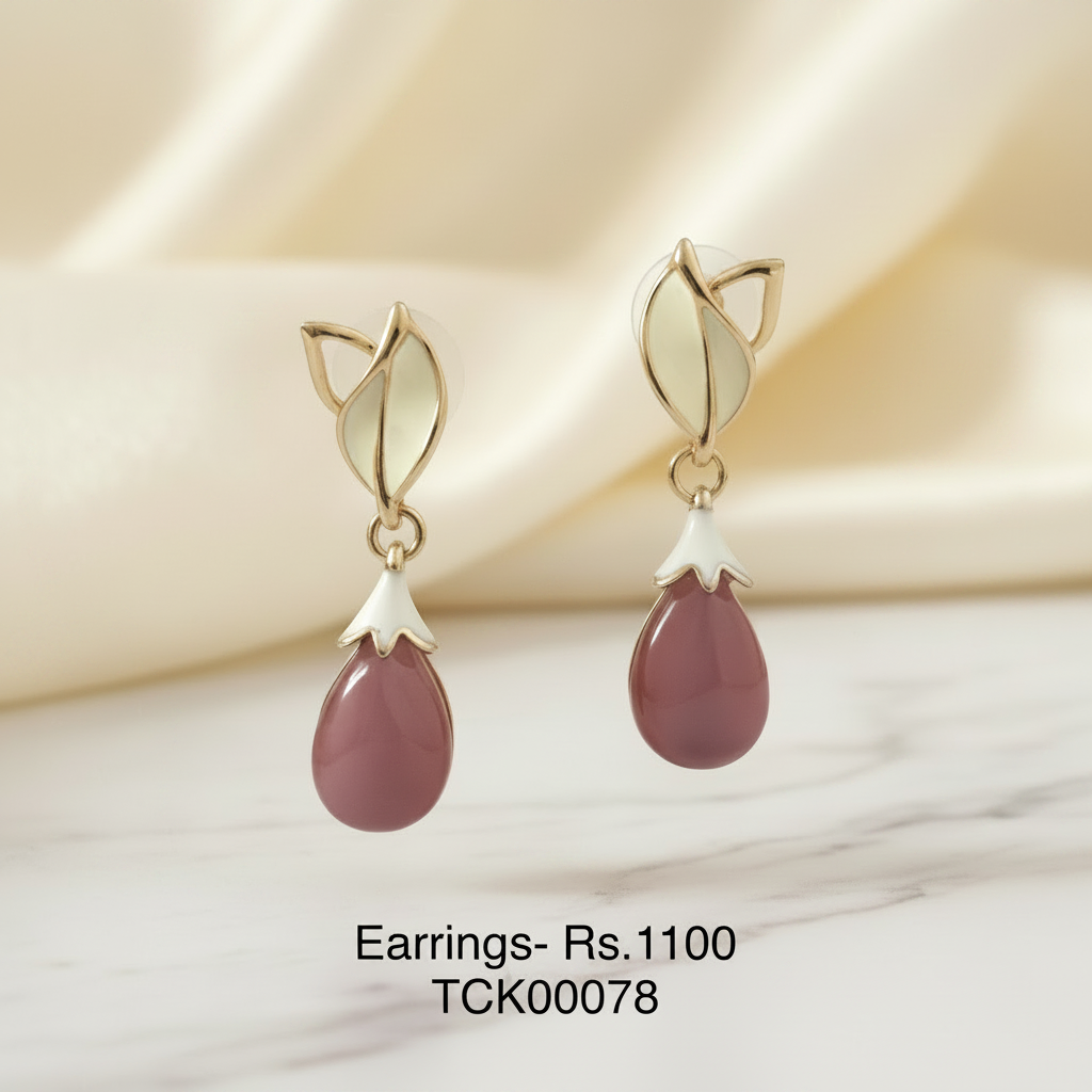 ER 78 Rosebud Leaf Danglers