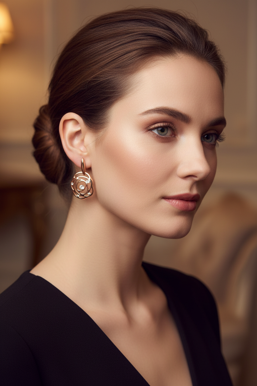 ER 83 Rosette Whirl Earrings
