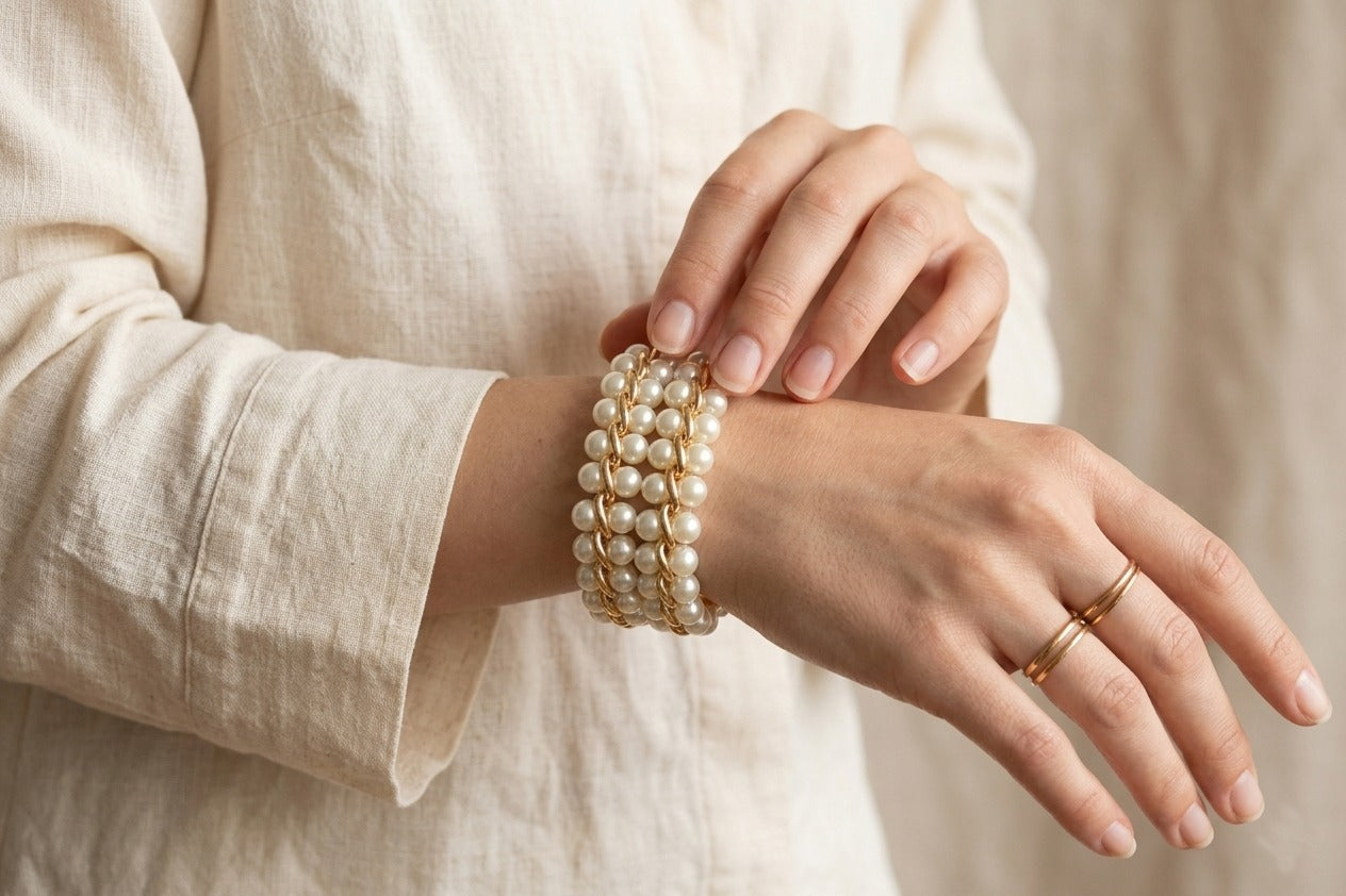 BR 45 Golden Elegance Pearl Cuff