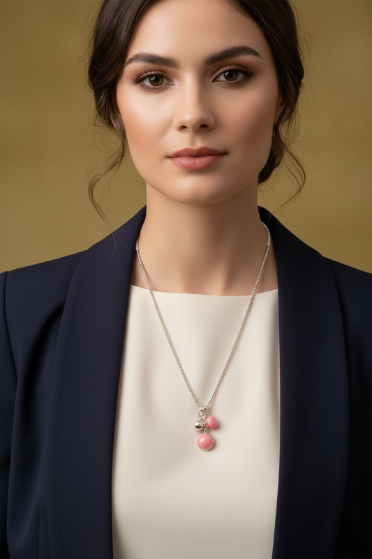 SN 26 Coral Bead Charm Necklace