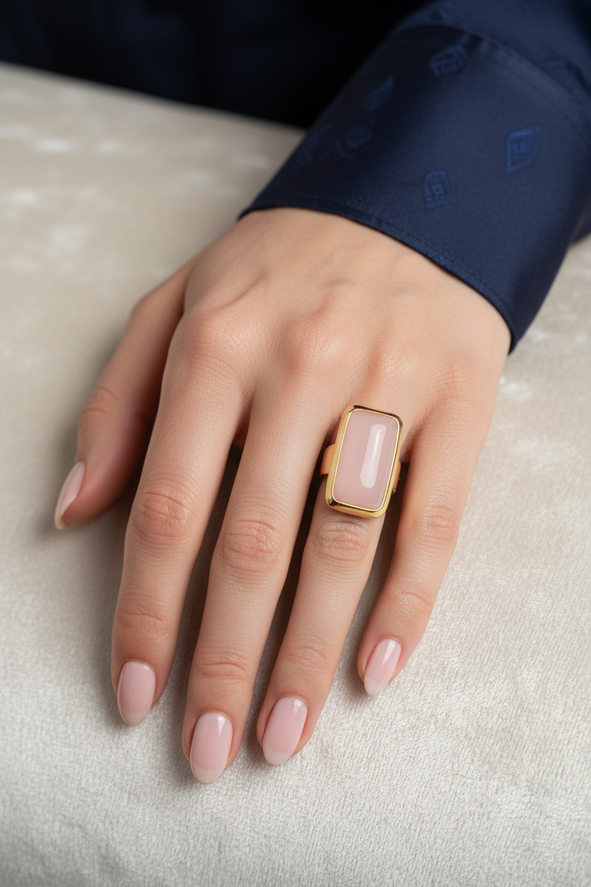 LR 56 Blush Horizon Rectangle Ring