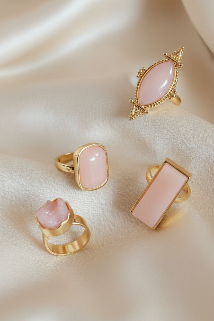 LR 57 Rose Quartz Bloom Ring